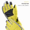 TRIWONDER Ski Gloves Kids Cold Weather Winter Warm Gloves Windproof Thermal Fleece Outdoor Snowboard Snow Gloves Mittens for Boys Girls Children (Yellow, M (8-10 Years Old)) view 3