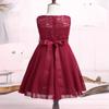 YiZYiF Kids Girls Sequins Lace Floral Wedding Party Dress Pageant Formal Ball Gown Chiffon Flower Girl Dress Burgundy 10 view 4