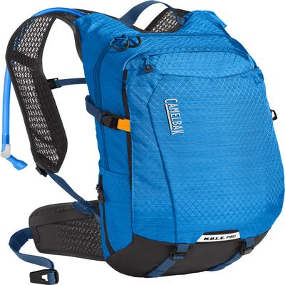 CamelBak M.U.L.E. Pro 14 Bike Hydration Backpack 100oz - Body Mapping Technology, Ibiza Blue/Orange