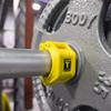 Body-Solid Tools Lock Jaw Hex Collars - Quick-Locking Latch Barbell Clamps, Ideal for Olympic Barbells and Weight Lifting Bars, Secure and Durable for Home and Commercial Facilities, Yellow view 2