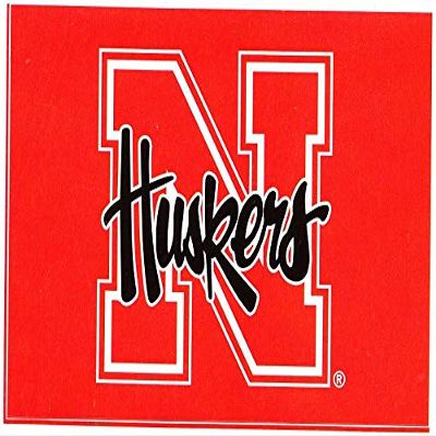 4 Inch Nebraska University Huskers NU Cornhuskers Logo Removable Wall Decal Sticker Art Home Room Decor 4 by 3 Inches