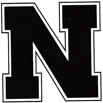 3 Inch Black N Logo Nebraska University Huskers NU Cornhuskers Removable Wall Decal Sticker Art Home Room Decor 3 by 3 Inches
