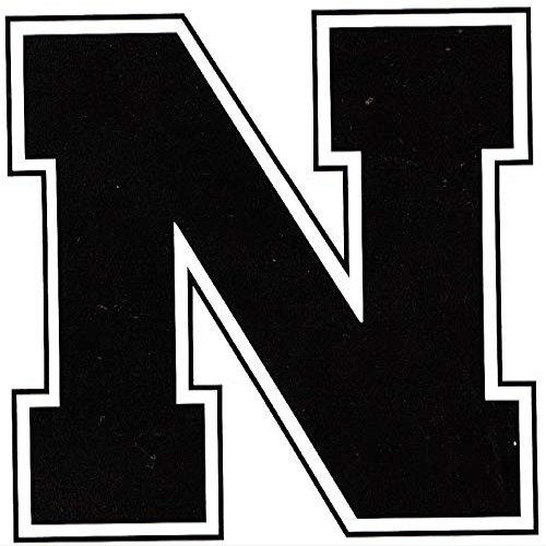 3 Inch Black N Logo Nebraska University Huskers NU Cornhuskers Removable Wall Decal Sticker Art Home Room Decor 3 by 3 Inches