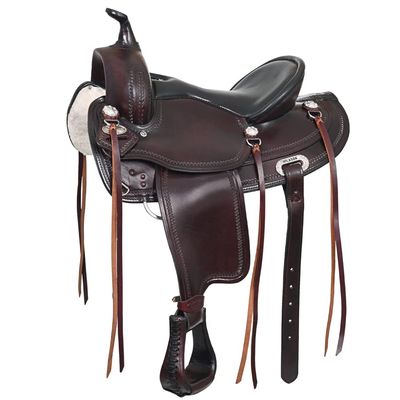 HILASON Western Draft Horse Trail Pleasure American Leather Saddle | for Horses