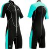 Cressi Lido 2 mm Lady Short Sleeves Short Wetsuits, Black/Aquamarine, 2XL view 1