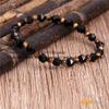 GEM-Inside Genuine Bracelets Natural Faceted Black Agate Yellow Tiger Eye Gemstone Bead Elastic Power Crystal Bracelet Jewelry for Women Unisex 7"-7.5" 6mm view 3
