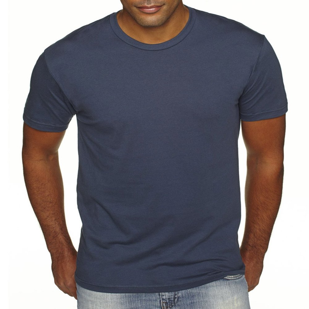 Next Level Mens Premium Fitted Short-Sleeve Crew T-Shirt - Heavy Metal + Indigo (2 Pack) - X-Small