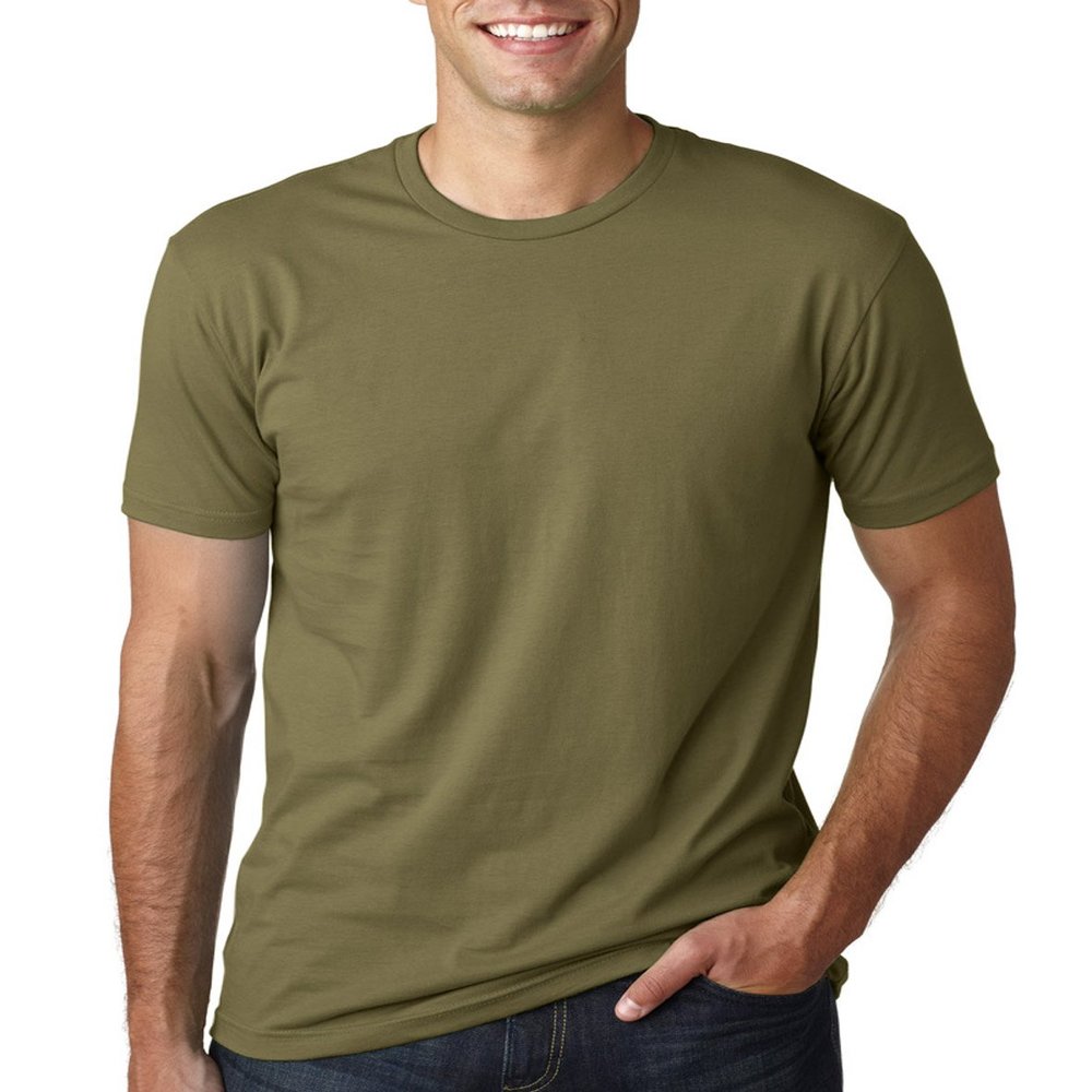 Next Level Mens Premium Fitted Short-Sleeve Crew T-Shirt - Midnight Navy + Military Green (2 Pack) - XXX-Large