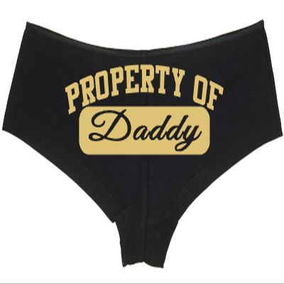 Knaughty Knickers Property of Daddy BDSM DDLG CGL Daddys Princess Athletic Look Sand
