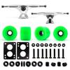 VJ Skateboard Longboard Truck and Wheel, 70mm Long Board Wheels w 7inch 180mm Skateboard Trucks (Silver) Longboard Bearings Longboard Hardware Skateboard Riser Pads (Neon Green) view 1