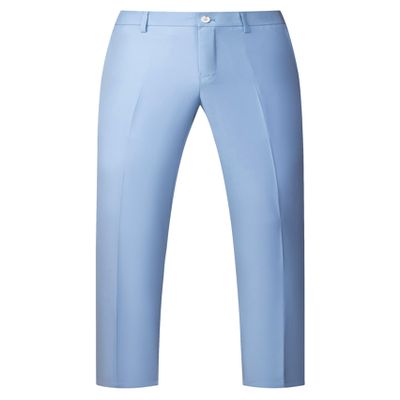 UNINUKOO Mens Dress Pants Slim Fit Solid Color Skinny Trousers Classic Business Casual Wedding Suit Pants US Size 40W x 32L Light Blue