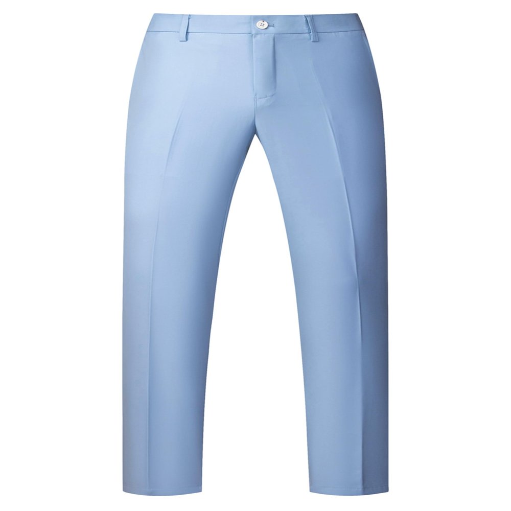 UNINUKOO Mens Dress Pants Slim Fit Solid Color Skinny Trousers Classic Business Casual Wedding Suit Pants US Size 40W x 32L Light Blue