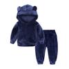 Baby Toddler Boys Girls Fall Winter Clothes Set 1-6 Years Old Kids Long Sleeve Solid Hoodie Shirts Pants Outfits (18-24 Months, Blue) view 1
