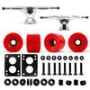 VJ Skateboard Longboard Truck and Wheel, 70mm Long Board Wheels w 7inch 180mm Skateboard Trucks (Silver) Longboard Bearings Longboard Hardware Skateboard Riser Pads (Red) view 1