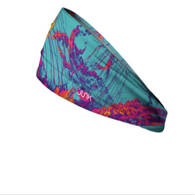 JUNK Brands Big Bang Lite Headband - Moisture-Wicking, Performance Fabric, Non-Slip, Sports Sweatband for Men & Women - One Size - Psychedelic Smack