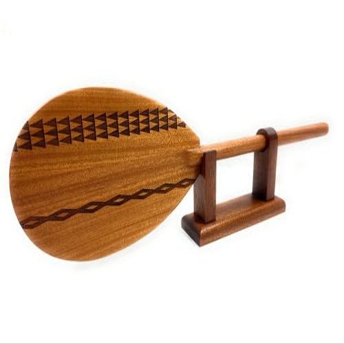 Tikimaster Trophy Koa Paddle 24 inch Etched Tribal Design w/Stand -Made in Hawaii | #koa7022e