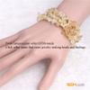 GEM-Inside Genuine Bracelets Natural Yellow Citrine Chips Gemstone Bead Ginger Cluster Elastic Power Crystal Bracelet Jewelry for Women Unisex 7"-7.5" 10mm Gift view 2