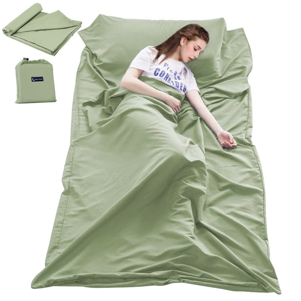 Sleeping Bag Liner Travel Sheets for Hotel Camping Sheets Travel Bed Sheets for Hotel Lightweight Single &Double Compact Sleeping Bag Sack Breathable Travel Sleeping Bag for Hotels Adult Compact Sacks