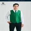 HISDERN Men's Vests Dress Solid Suit Vest for Men 3pc Waistcoat & Tie and Pocket Square Green Vest Suit Tuxedo Set Wedding Party view 2