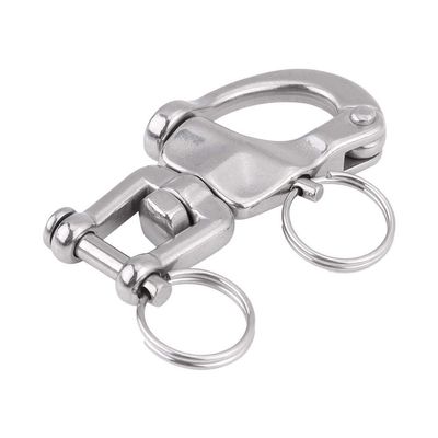 Keenso 316 Stainless Steel Jaw Swivel Snap Shackle Stylish Metal Clasps for Sailboat Spinnaker Halyard (70mm)