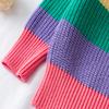 Julerwoo Girls Knitted Sweater Rainbow Striped Sweatershirt 2-6 Years (3T, Color) view 3