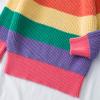 Julerwoo Girls Knitted Sweater Rainbow Striped Sweatershirt 2-6 Years (3T, Color) view 4