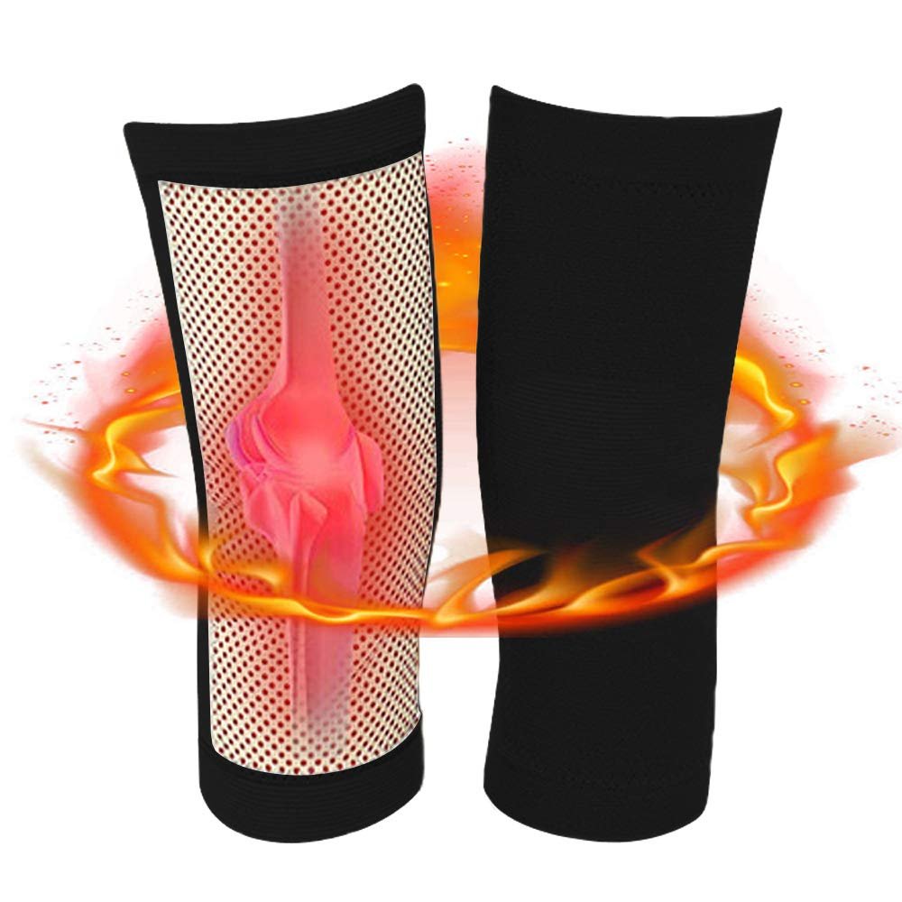 Compression Support Knee Sleeve, 1 Pair Self-Heating Knee Pads Knee Braces for Osteoarthritis for Men & Women Pain Relief,Four Seasons Universal is More Suitable for Close-Fitting Wear (Black, XL)