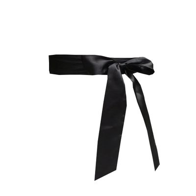 AIMECHA Satin Sash Belt For Bridal Wedding Bridesmaid Dress Belt 2'' Wide Silk Satin Material (Black)