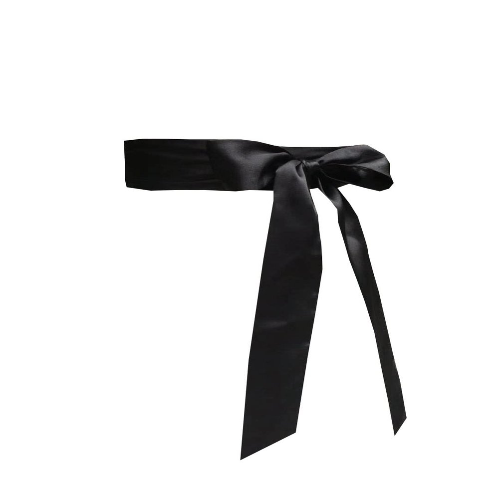AIMECHA Satin Sash Belt For Bridal Wedding Bridesmaid Dress Belt 2'' Wide Silk Satin Material (Black)