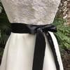 AIMECHA Satin Sash Belt For Bridal Wedding Bridesmaid Dress Belt 2'' Wide Silk Satin Material (Black) view 2