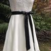 AIMECHA Satin Sash Belt For Bridal Wedding Bridesmaid Dress Belt 2'' Wide Silk Satin Material (Black) view 4