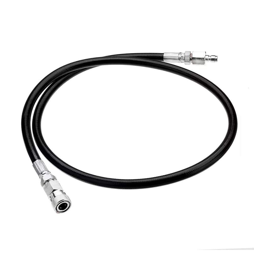 Manloney LLC Universal 24" DN2 Microbore Hose 4500 PSI PCP Paintball Fill Whip with Foster Quick-Detach Assembly Male to Female HPA Fill Station (1/8 NPT Male DN2 Refill Hose)