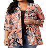 NY Collection Womens Plus Open Front Floral Print Kimono Pink 1X view 1