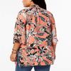 NY Collection Womens Plus Open Front Floral Print Kimono Pink 1X view 2
