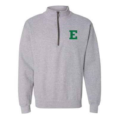 AQ07 - Eastern Michigan Eagles Primary Logo LC (1/4) Quarter Zip - Medium - Sport Grey