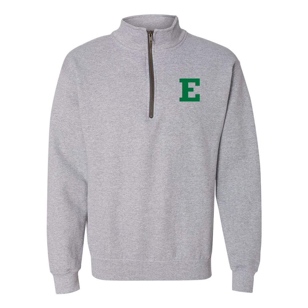 AQ07 - Eastern Michigan Eagles Primary Logo LC (1/4) Quarter Zip - Medium - Sport Grey