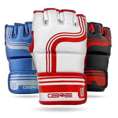 Sanabul Core 4oz MMA Gloves for Men & Women, Professional Fighting Boxing Muay Thai Kickboxing Gloves for Sparring Grappling and Training, White/Red S/M