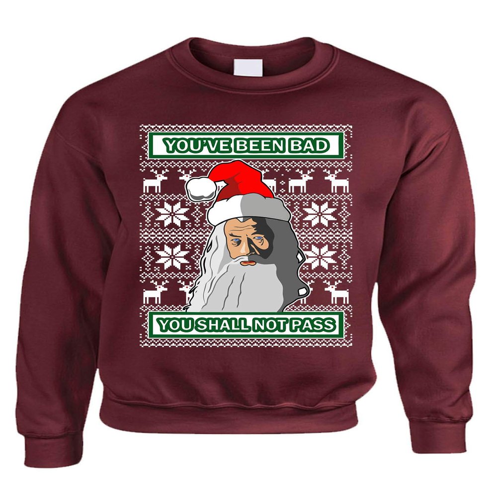 ALLNTRENDS Adult Sweatshirt You Shall Not Pass Ugly Christmas Trendy Xmas Gift (XL, Maroon)