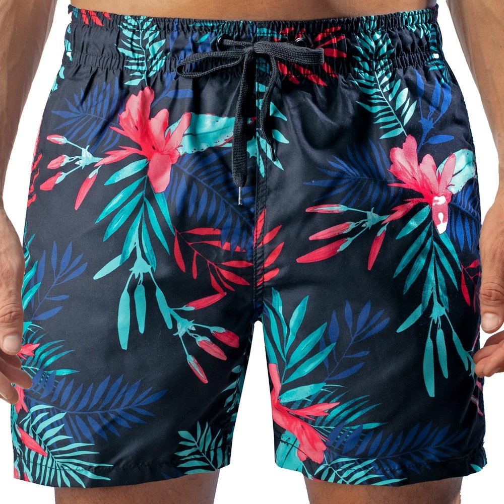 Kanu Surf Men's Riviera Swim Trunks (Regular & Extended Sizes), Mali Black, Small
