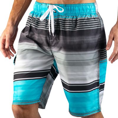 Kanu Surf mens Flex (Regular & Extended Sizes) Swim Trunks, Avalon Black/Aqua, XX-Large US