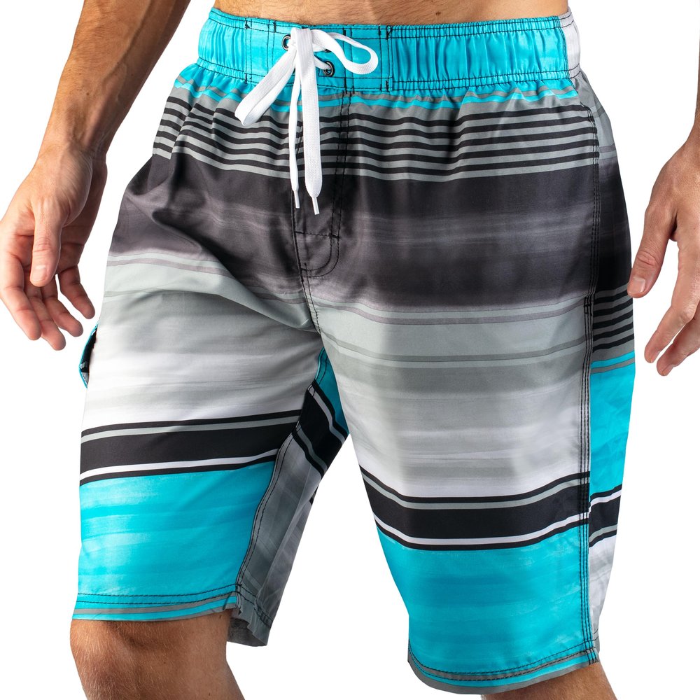 Kanu Surf mens Flex (Regular & Extended Sizes) Swim Trunks, Avalon Black/Aqua, XX-Large US