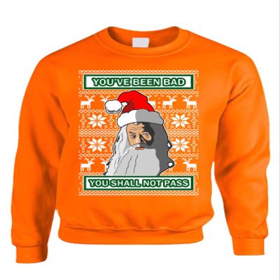 ALLNTRENDS Adult Sweatshirt You Shall Not Pass Ugly Christmas Trendy Xmas Gift (S, Orange)