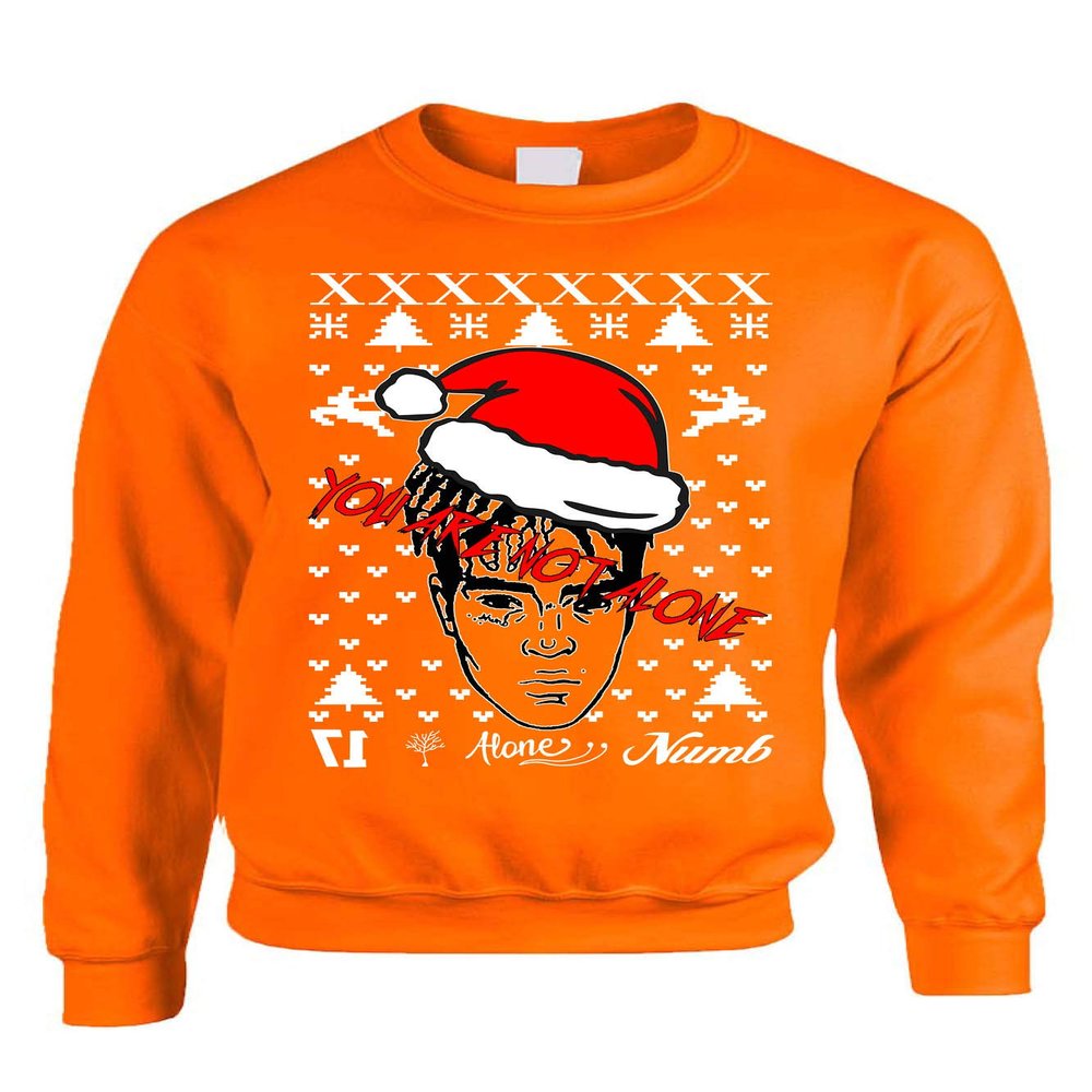 ALLNTRENDS Adult Sweatshirt You are Not Alone Ugly Xmas Top Trendy (L, Orange)