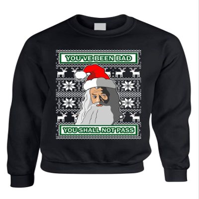 ALLNTRENDS Adult Sweatshirt You Shall Not Pass Ugly Christmas Trendy Xmas Gift (L, Black)
