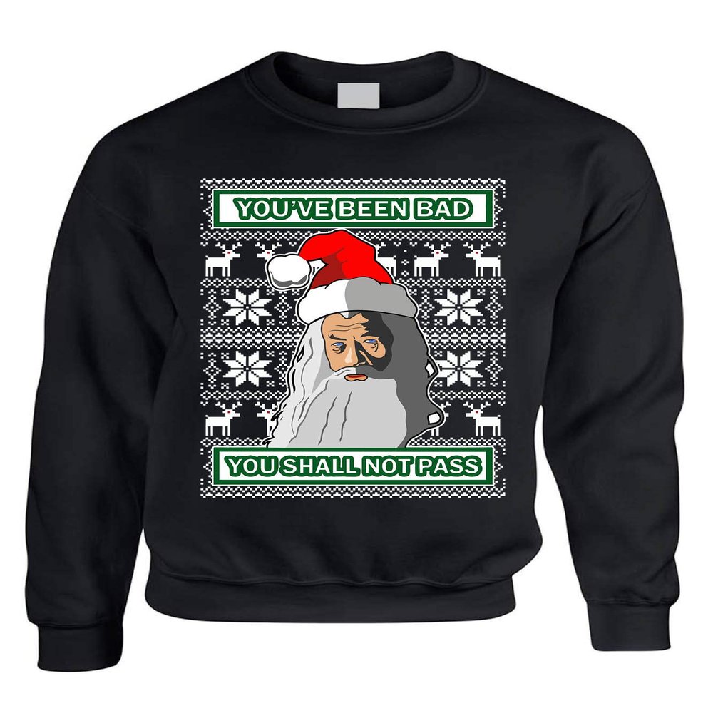 ALLNTRENDS Adult Sweatshirt You Shall Not Pass Ugly Christmas Trendy Xmas Gift (L, Black)