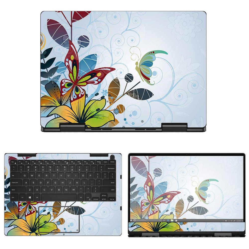 Decalrus - Protective Decal Floral Skin Sticker for Dell Inspiron i7386 / 7386 (13.3" Screen) case Cover wrap DEinspiron13_I7386-170