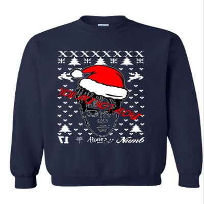 ALLNTRENDS Adult Sweatshirt You are Not Alone Ugly Xmas Top Trendy (L, Navy Blue)