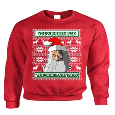 ALLNTRENDS Adult Sweatshirt You Shall Not Pass Ugly Christmas Trendy Xmas Gift (S, Red)