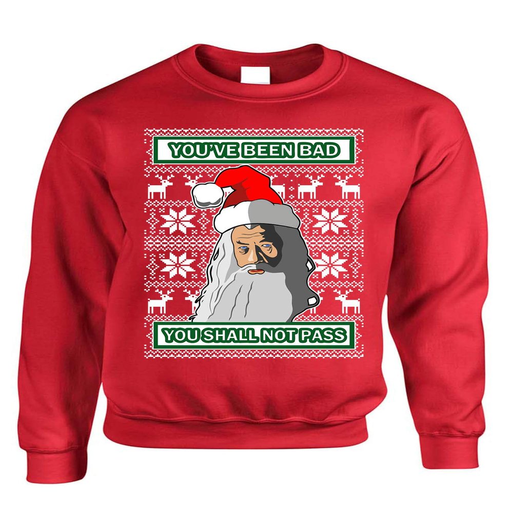 ALLNTRENDS Adult Sweatshirt You Shall Not Pass Ugly Christmas Trendy Xmas Gift (S, Red)