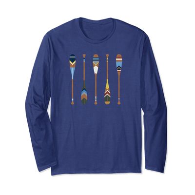 Colorful Painted Oars Paddle Nautical Canoe Long Sleeve T